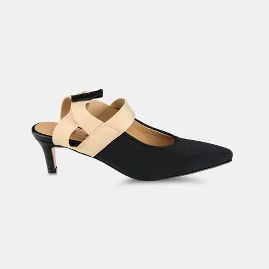 Scarpin Elastano Bicolor Black